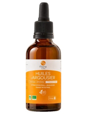 Image de Huiles d'Argousier Bio Pulpe et Pépins - Flacon Pipette 50 ml - Flore Alpes depuis Flore Alpes : argousier et bouleau bio des Hautes-Alpes