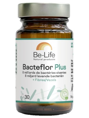 Image 83538 supplémentaire pour Bacteflor Plus - Probiotiques 8 milliards de micro-organismes vivants et Fibres 30 gélules - Be-Life