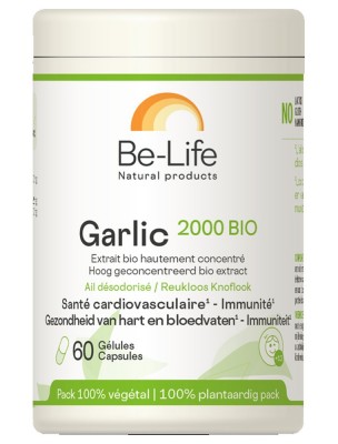 Image de Ail désodorisé Garlic 2000 Bio - Circulation et Résistance 60 gélules - Be-Life depuis louis-herboristerie