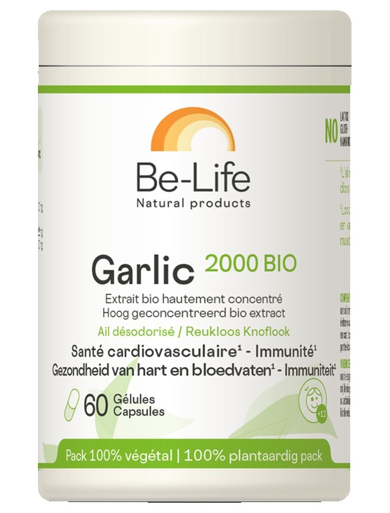 Image principale de la modale pour Ail désodorisé Garlic 2000 Bio - Circulation et Résistance 60 gélules - Be-Life