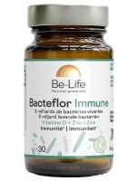 Image de Bacteflor Immune - Probiotiques 8 milliards de micro-organismes vivants et Zinc, Vit. C et D 30 gélules - Be-Life depuis Prébiotiques et Probiotiques pour votre santé