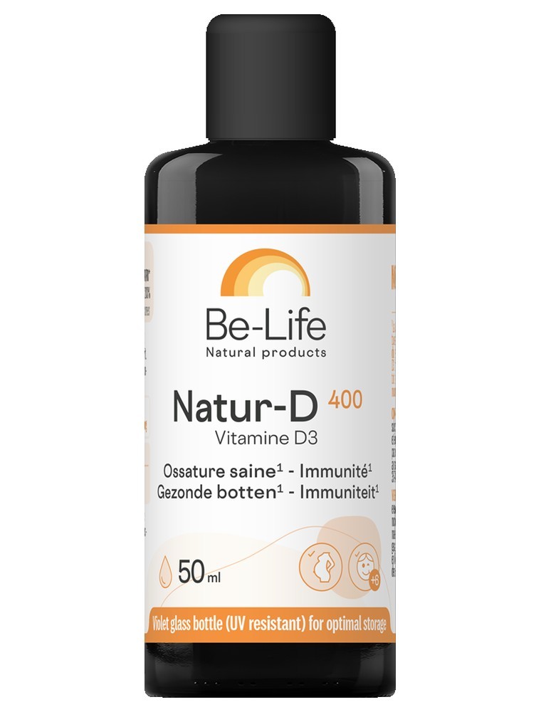 Image principale de la modale pour Natur-D en gouttes (Vitamine D3 Naturelle) - Ossature saine et Immunité 50 ml - Be-Life