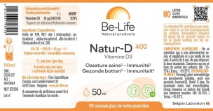 Image 83602 supplémentaire pour Natur-D en gouttes (Vitamine D3 Naturelle) - Ossature saine et Immunité 50 ml - Be-Life
