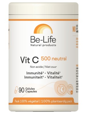 Image de Vit C 500 neutral (Vitamine C non acide) - Immunité et Vitalité 90 gélules - Be-Life depuis louis-herboristerie