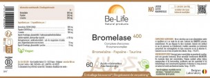 Image 83624 supplémentaire pour Bromelase 400 - Bromelaïne, Papaïne et Taurine 60 gélules - Be-Life
