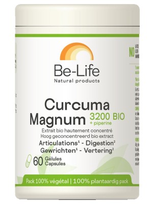 Image 83627 supplémentaire pour Curcuma et Poivre noir Magnum 3200 Bio - Articulations et Digestion 60 gélules - Be-Life