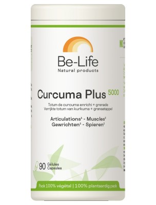 Image de Curcuma Plus 5000 - Articulations et Muscles 90 gélules - Be-Life depuis Be-Life : compléments alimentaires du laboratoire belge