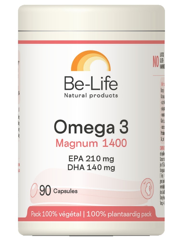 Image principale de la modale pour Oméga 3 Magnum 1400 - Cœur et Cerveau 90 capsules - Be-Life