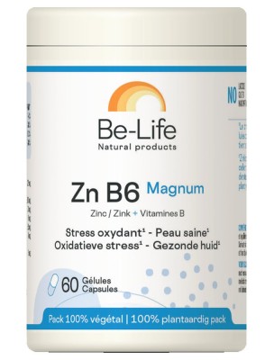 Image 83693 supplémentaire pour Zn B6 (Zinc et vitamine B6) Magnum -  Stress oxydatif et peau saine 60 gélules - Be-Life