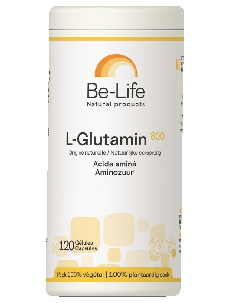 Image principale de la modale pour L-Glutamin 800 - Intestins Acide aminé essentiel d'origine naturelle 120 gélules - Be-Life