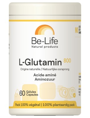 Image de L-Glutamin 800 - Intestins Acide aminé d'origine naturelle 60 gélules - Be-Life depuis louis-herboristerie