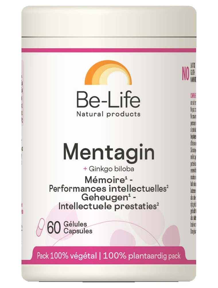 Image principale de la modale pour Mentagin et Ginkgo - Mémoire et Performances intellectuelles 60 gélules - Be-Life
