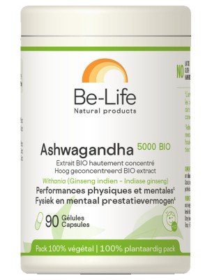 Image 83714 supplémentaire pour Ashwagandha 5000 (Ginseng indien) Bio - Détente et équilibre mental 90 gélules - Be-Life