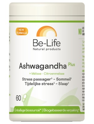 Image de Ashwagandha Plus - Stress Passager et Sommeil 60 gélules - Be-Life depuis Be-Life : compléments alimentaires du laboratoire belge