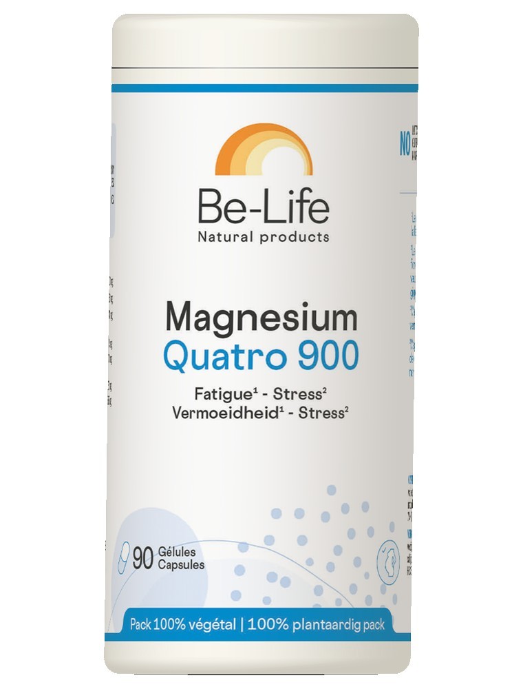 Image principale de la modale pour Magnésium Quatro 900 - Energie et Anti-fatigue 90 gélules - Be-Life