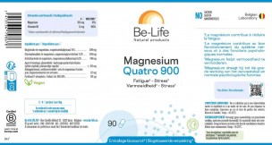 Image 83744 supplémentaire pour Magnésium Quatro 900 - Energie et Anti-fatigue 90 gélules - Be-Life