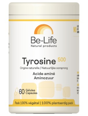 Image de Tyrosine 500 mg - Stress et Vitalité Acide aminé essentiel 60 gélules - Be-Life depuis louis-herboristerie