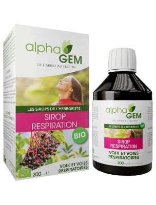Image de Sirop Respiration Bio - Voies respiratoires 200 ml - Alphagem depuis Commandez les produits AlphaGEM à l'herboristerie Louis