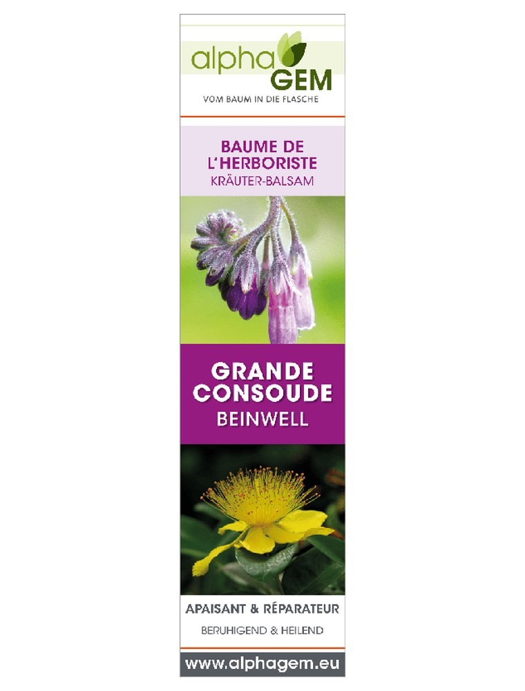 Image principale de la modale pour Baume de l'herboriste à la grande consoude Bio - Apaisant et Réparateur 50 g - Alphagem