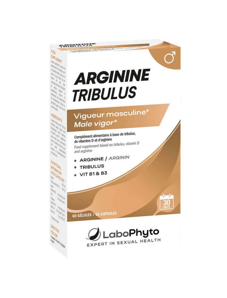 Image principale de la modale pour Arginine Tribulus - Sexualité et Musculature 60 gélules - LaboPhyto
