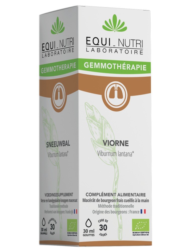 Image principale de la modale pour Viorne Macérat de Bourgeon Bio - Peau et Respiration 30 ml - Equi-Nutri