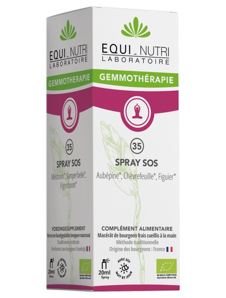 Image principale de la modale pour Spray SOS N°35 Bio - Solution de Secours 20 ml - Equi-Nutri