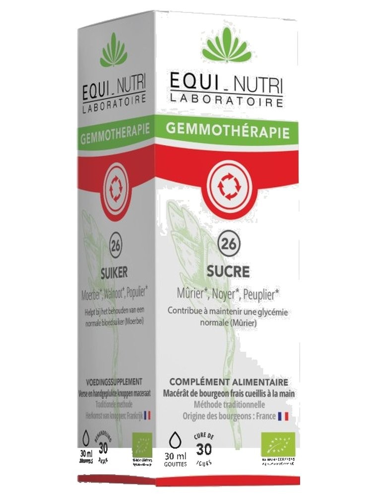 Image principale de la modale pour Sucre Complexe n°26 Bio - Glycémie 30 ml - Equi-Nutri