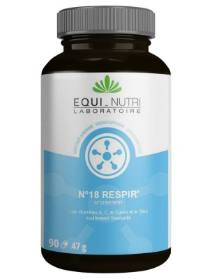 Image de N°18 Respir' quercétine, MSM et bromélase - 90 gélules - Equi-Nutri depuis Commandez les produits Equi-Nutri à l'herboristerie Louis