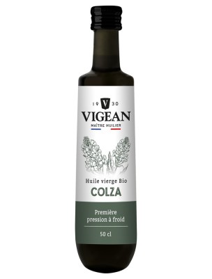 Image de Colza Bio - Huile Végétale 500 ml - Vigean depuis Vigean : huiles vierges bio pressées à froid, maître huilier