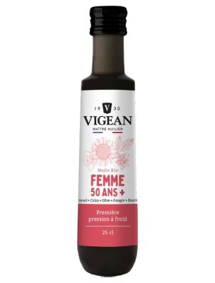Image de Femme 50 Ans + Bio - Huile Végétale 250 ml - Vigean depuis Vigean : huiles vierges bio pressées à froid, maître huilier