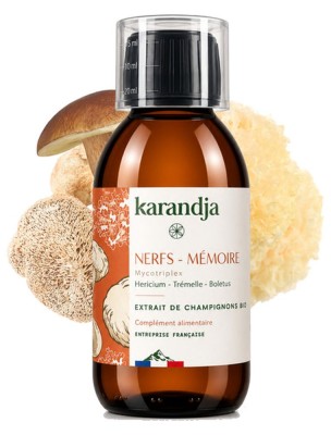 Image de Mycotriplex Nerfs Mémoire Bio - Extraits Aqueux de Champignons 150 ml - Karandja depuis Commandez les produits Karandja à l'herboristerie Louis