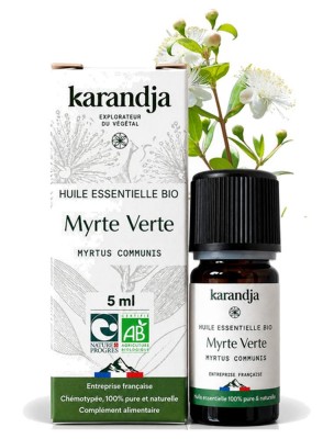 Image de Myrte Verte Bio - Huile Essentielle de Myrtus communis L. cineoliferum 5 ml - Karandja depuis Commandez les produits Karandja à l'herboristerie Louis