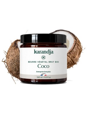 Image de Beurre de Coco Brut Bio - Soin de la Peau 100 ml - Karandja depuis Commandez les produits Karandja à l'herboristerie Louis