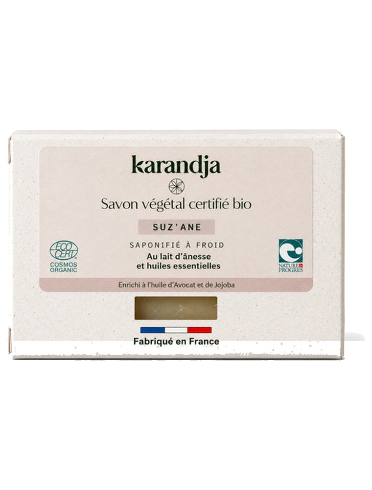 Image principale de la modale pour Savon Suz'Ane Bio - Savon au lait d'Ânesse et Aux Huiles Essentielles 100g - Karandja