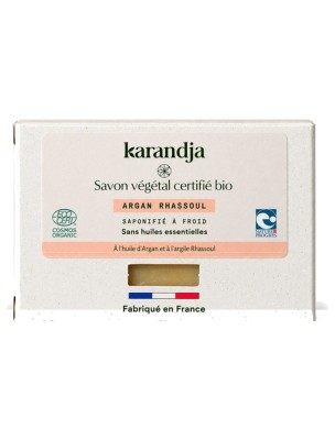 Image de Savon Argan Rhassoul Bio - Savon Sans Huiles Essentielles 100g - Karandja depuis Commandez les produits Karandja à l'herboristerie Louis