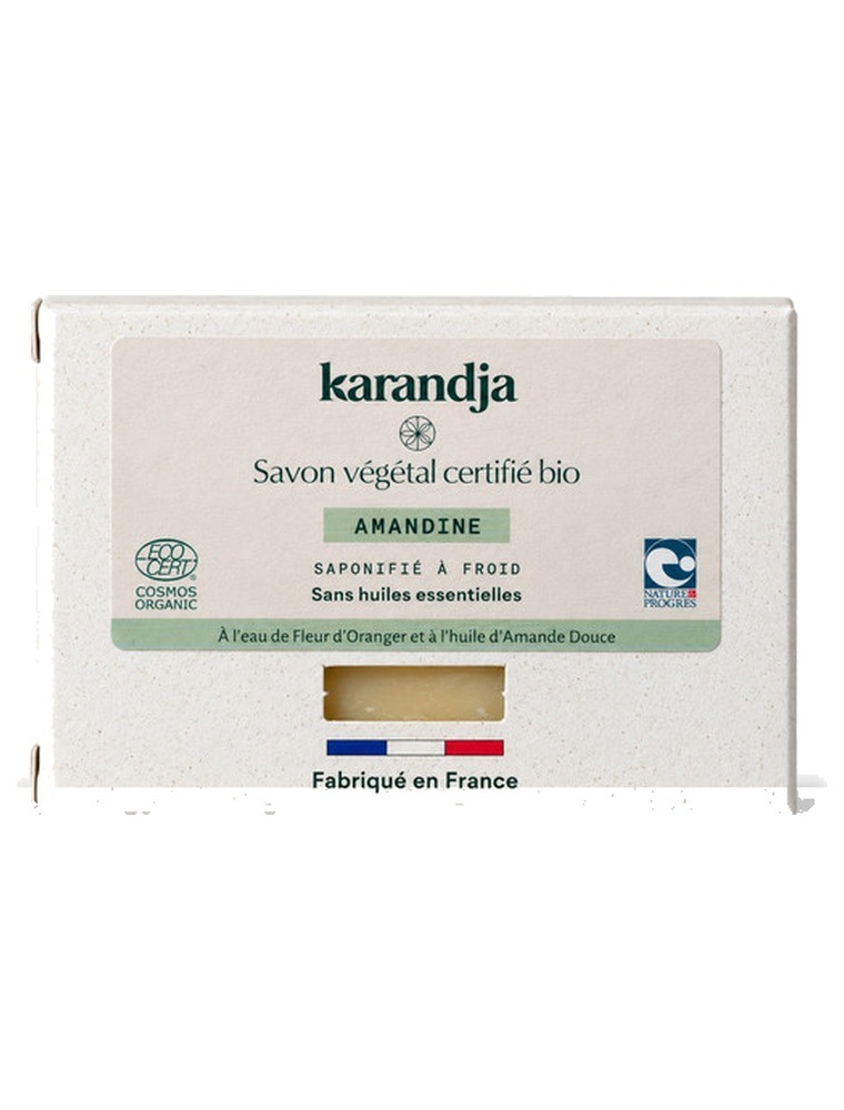 Image principale de la modale pour Savon Amandine Bio - Savon Sans Huiles Essentielles 100g - Karandja
