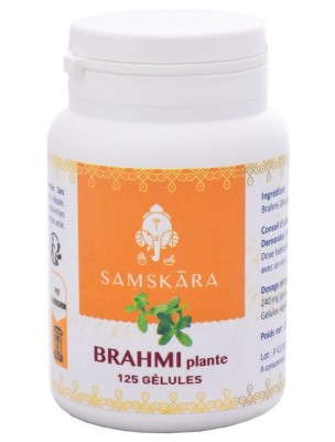 Image de Brahmi plante - Mémoire 125 gélules - Samskara depuis Commandez les produits Samskara à l'herboristerie Louis