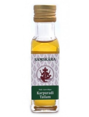Image de Karpuradi Tailam - Huile Ayurvédique 100 ml - Samskara depuis Commandez les produits Samskara à l'herboristerie Louis