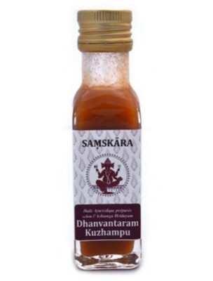 Image de Dhanvantaram Kuzhampu - Huile Ayurvédique 100 ml - Samskara depuis Commandez les produits Samskara à l'herboristerie Louis