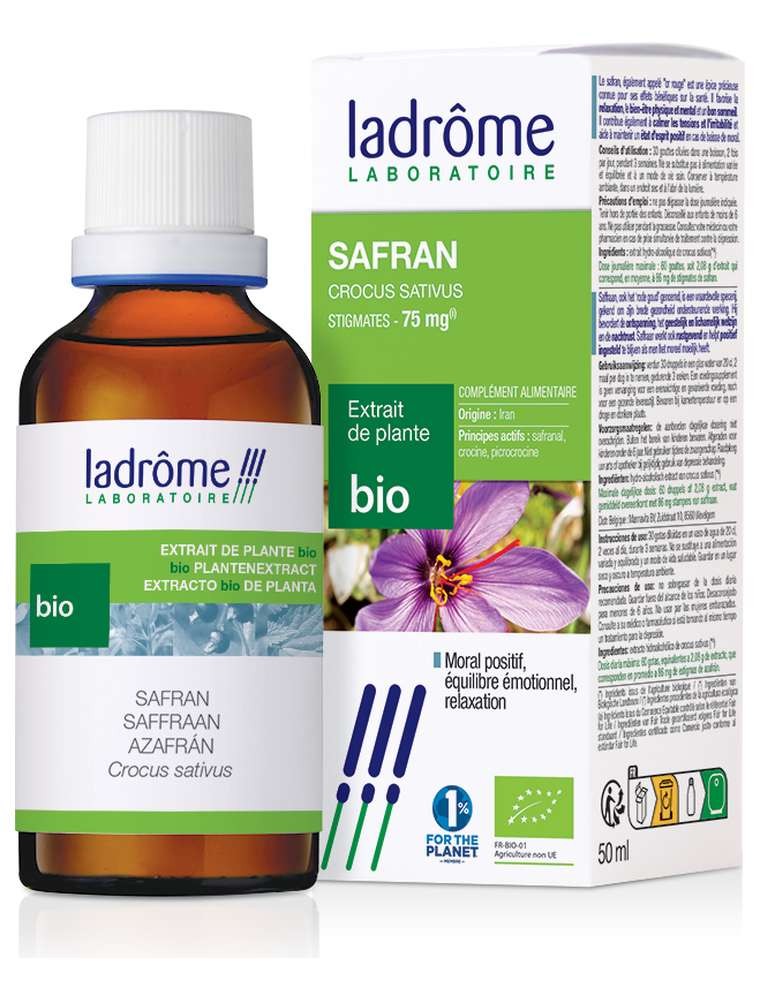 Image principale de la modale pour Safran Bio - Détente et Sommeil Teinture-mère Crocus Sativus 50 ml - Ladrôme