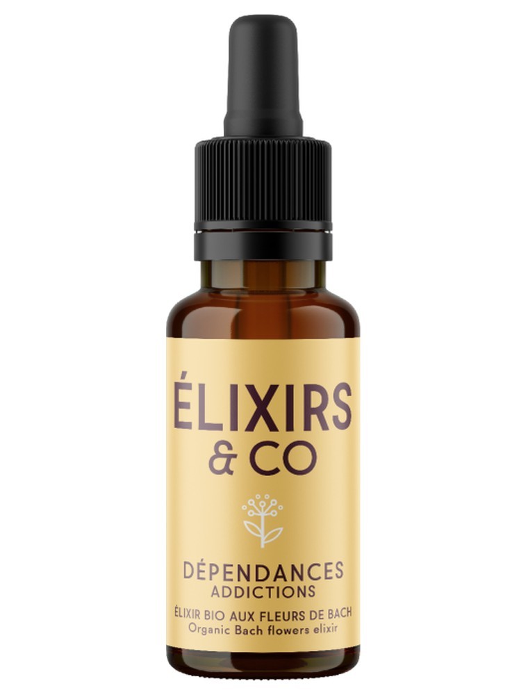 Image principale de la modale pour Dépendances - Elixir composé Bio aux Fleurs de Bach 20 ml - Elixirs and Co