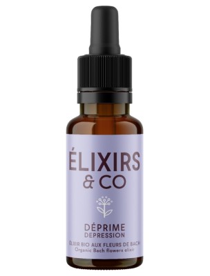 Image de Déprime Bio - Elixir composé Bio aux Fleurs de Bach 20 ml - Elixirs and Co depuis Commandez les produits Elixirs and Co à l'herboristerie Louis