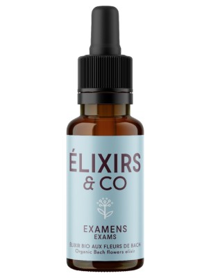 Image de Examens Bio - Elixir composé Bio aux Fleurs de Bach 20 ml - Elixirs and Co depuis Commandez les produits Elixirs and Co à l'herboristerie Louis