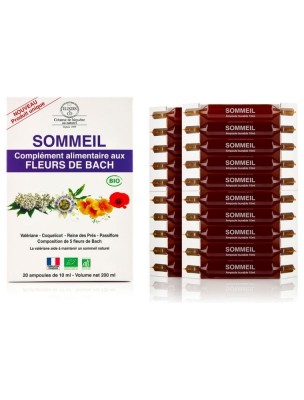 Image de Sommeil - Complément alimentaire Bio aux Fleurs de Bach 20 ampoules de 10 ml - Elixirs and Co depuis Commandez les produits Elixirs and Co à l'herboristerie Louis