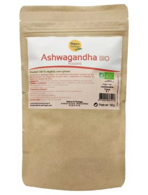 Image de Ashwagandha Bio - Racine en poudre 150g - Withania somnifera - Nature et Partage depuis louis-herboristerie