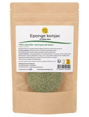 Image de Eponge Konjac à l'Aloe vera - Nature et Partage depuis louis-herboristerie