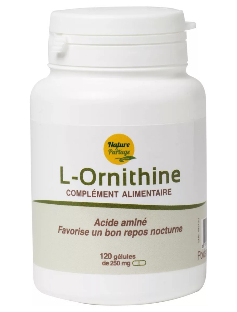 Image principale de la modale pour L-Ornithine - Acide aminé 120 gélules - Nature et Partage