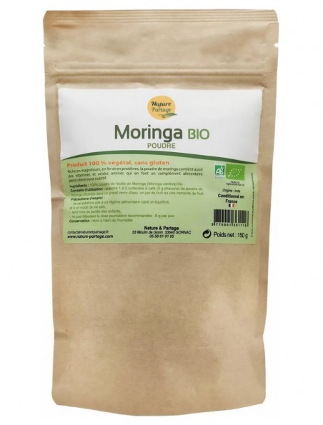 Moringa Bio - Feuilles en poudre 150g - Tisane de Moringa oleifera