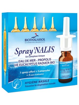 Image de Spray'Nalis - Hygiène Nasale Spray et 5 Ampoules - Biothalassol depuis Biothalassol