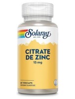 Image de Citrate de Zinc 15mg - Immunité et Peau 60 capsules végétales - Solaray depuis Oligo-éléments pour votre vitalité
